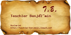 Teschler Benjámin névjegykártya